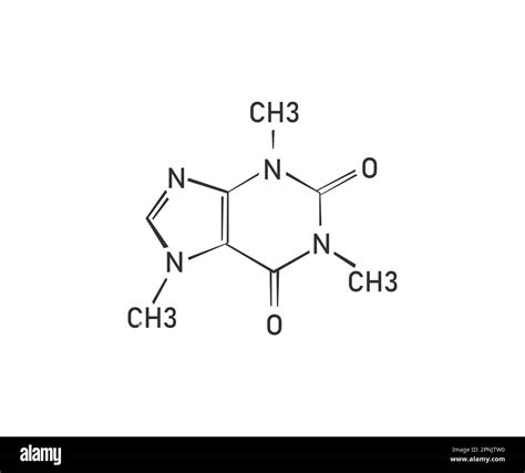 Caffeine Chemical Formula Science Symbol Black And White Stock Photos