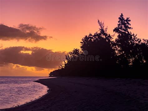 Sunset From Riambel Beach Mauritius Stock Image Image Of Beautiful