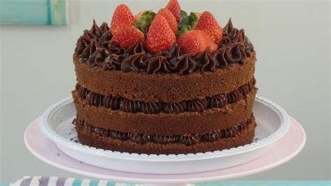 Naked Cake De Brigadeiro Morango Bolo Pelado YouTube