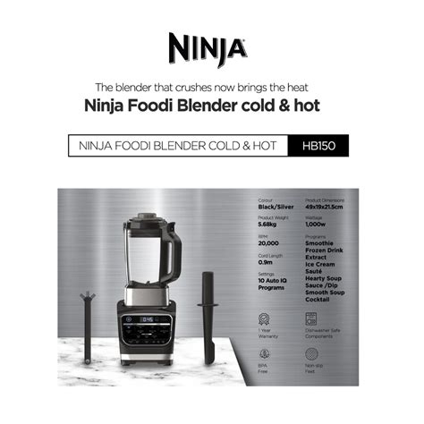 Ninja Foodi Blender Cold And Hot Hb150 Harvey Norman Malaysia