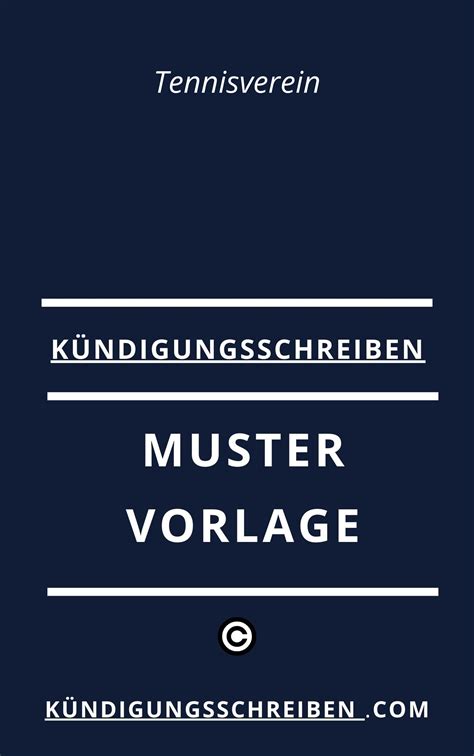 Kündigung Tennisverein Muster und Vorlage