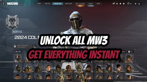 UNCUT WARZONE 3 UNLOCK ALL TOOL MW3 Unlock All Camos Operators