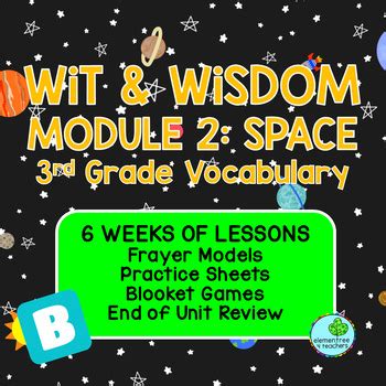 Wit Wisdom Grade Module Vocabulary Space By Elementree Teachers