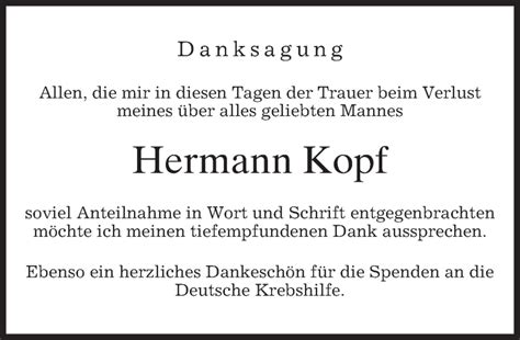 Traueranzeigen Von Hermann Kopf Trauer Merkur De