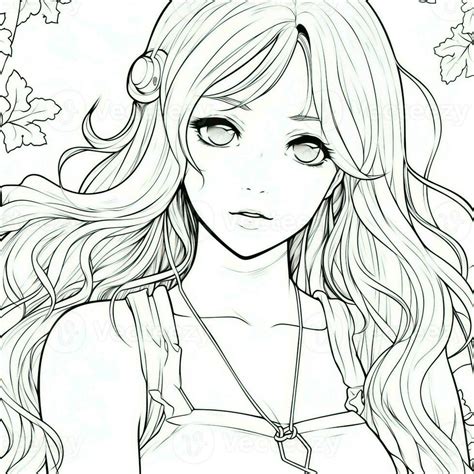 Long Hair Anime Girl Coloring Pages 40 Off