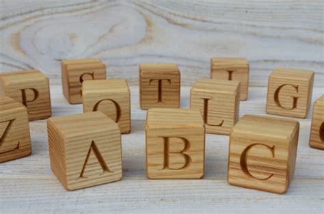 20 Large Wooden Alphabet Blocks English ABC Blocks