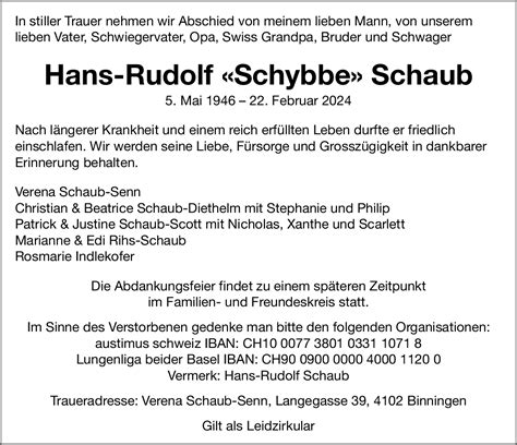 Hans Rudolf Schaub Hommages