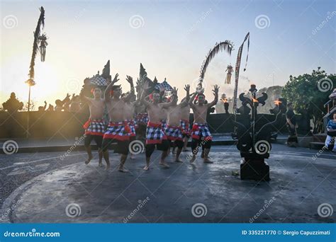 Balinese Actors Performing The Typical Kecak Dance In Uluwatu Temple