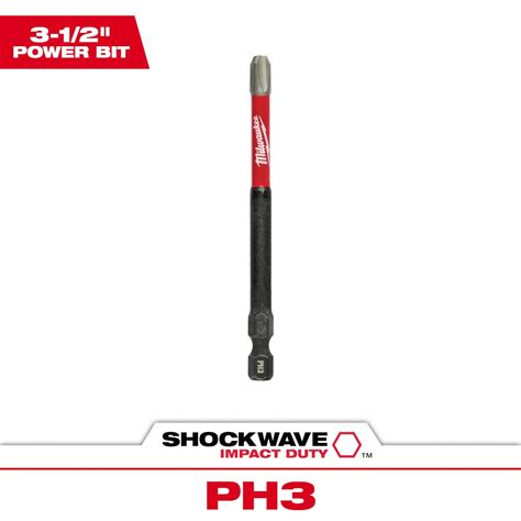 Milwaukee Tool Shockwave Impact Duty 3 1 2 In Phillips 3 Alloy Steel