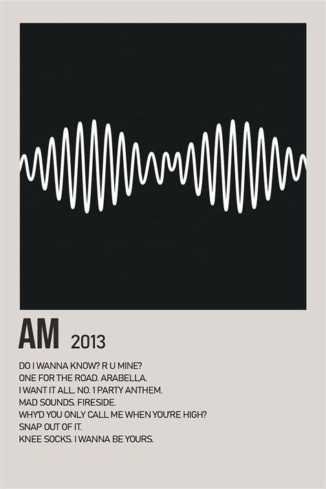 AM By Arctic Monkeys Album Poster Arctic Monkeys Album Cover Custom