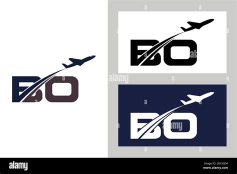 Initial Letter B And O With Aviation Logo Design Air Airline