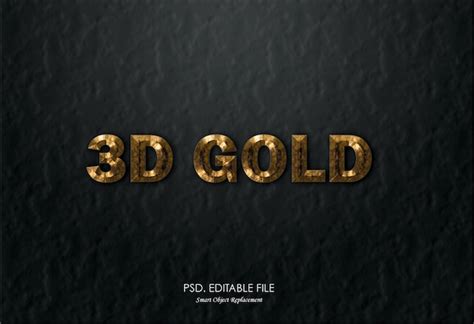 Premium Psd 3d Gold Text Effect Mockup