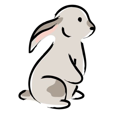 Diseño PNG Y SVG De Conejo Blanco Sentado Para Camisetas