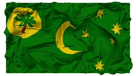 Territory Of Cocos Islands Keeling Islands Flag Waves With Realistic