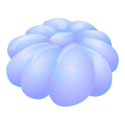 Blue Meringue Icon Cartoon Vector Cream Swirl Stock Vector