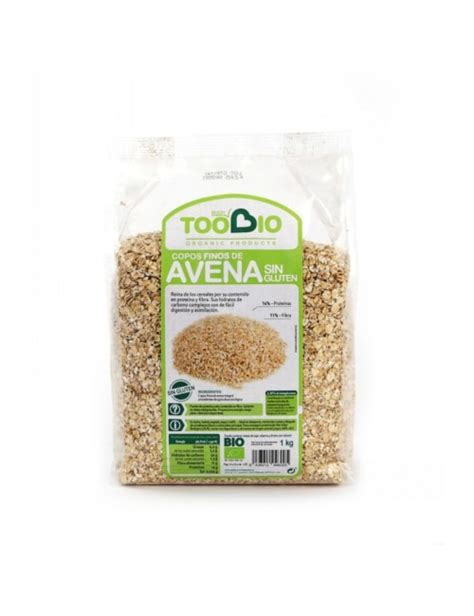 Copos Avena Finos Sin Gluten TOO BIO 1 Kg BIO