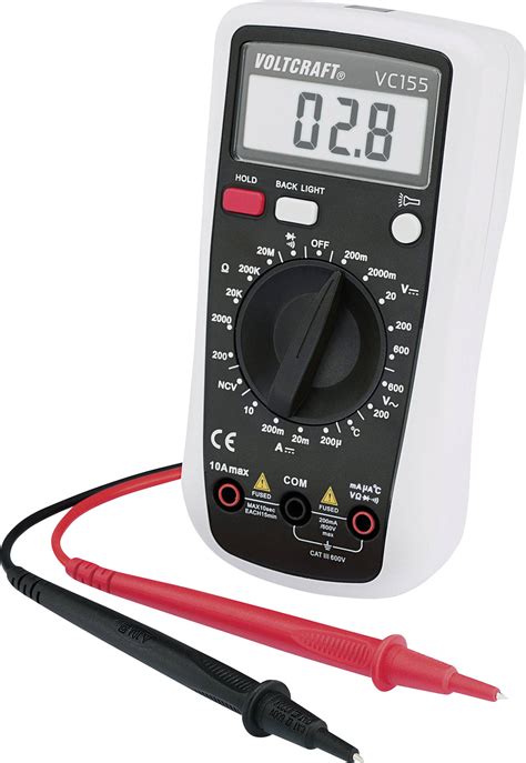 Voltcraft Vc155 Hånd Multimeter Digital Cat Iii 600 V Visning Counts