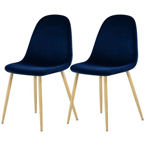 Chaise Fredrik En Velours Bleu Fonc Lot De Achetez Les Chaises