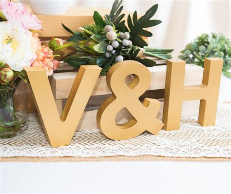 Wooden Letters Freestanding Wedding Initial Signs Wood Letters Initials ...