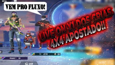 FREE FIRE AO VIVO SALA PERSONALIZADA X1 DOS CRIA XTREINO