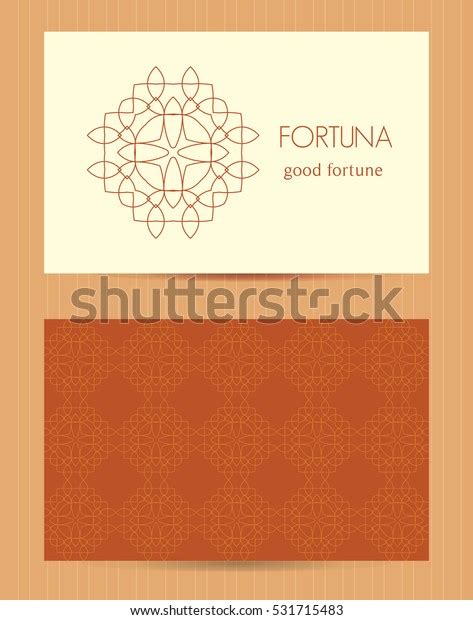 Two Sided Business Card Ornamental Design Stock Vector Royalty Free