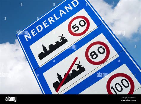 Dutch Road Sign General Speed Limits Stock Photo Alamy