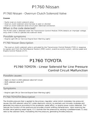 Fillable Online P1760 Nissan P1760 TOYOTA DocShare Tips Fax Email