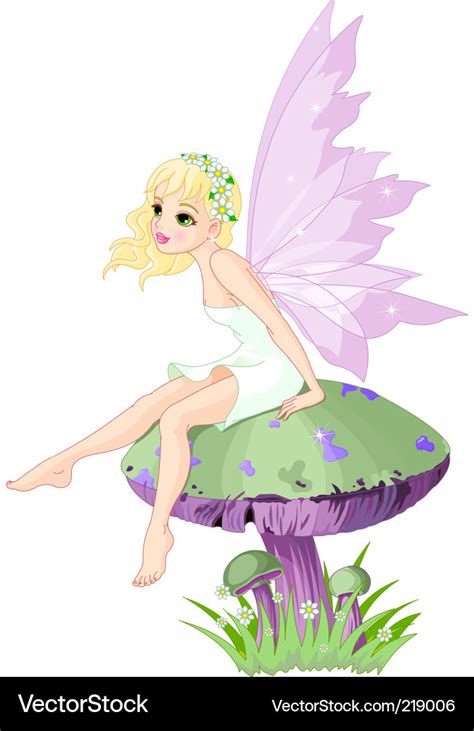 Fairy on the mushroom Royalty Free Vector Image