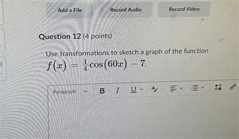 Solved Use Transformations To Sketch A Graph Of The Function Chegg