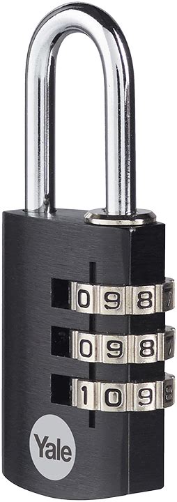 Yale YE3CB 28mm Black Aluminium Combination Padlock YE3CB 28 126 1 BK