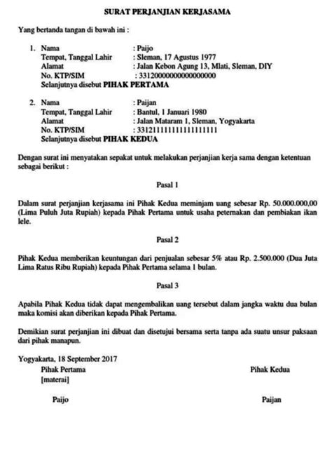 Contoh Surat Perjanjian Konsinyasi Lengkap Dan Cara Membuatnya