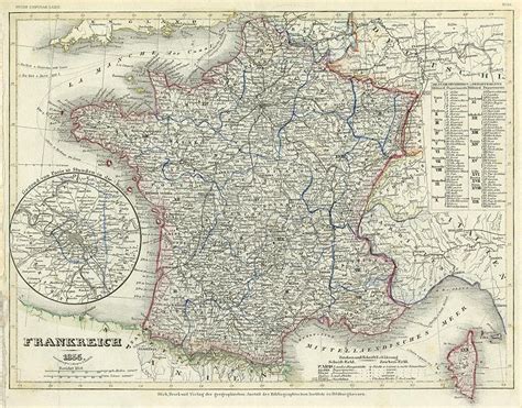 Old And Antique Prints And Maps France 1860 France Antique Maps