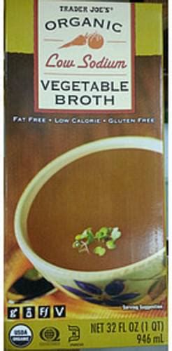 Trader Joe S Low Sodium Organic Vegetable Broth 240 Ml Nutrition