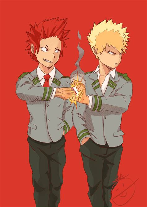 Kirishima and Bakugo by HiImThatGuy on DeviantArt