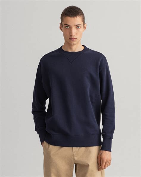 Gant Erkek Lacivert Relaxed Fit Sweatshirt Xxxl Pamuk