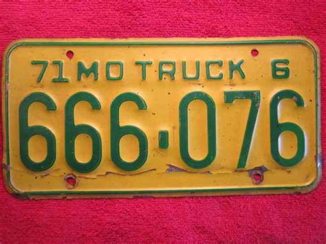 Truck Tag License Plate Missouri Z A