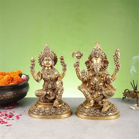 Buy Handcrafted Brass Ganesh Lakshmi Idols and Statues – Budhshiv.com