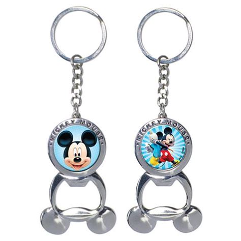 Mickey Mouse Bottle Opener Pewter Key Chain Monogram Mickey Mouse