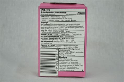 Anti Diarrheal Pepto Bismol 262 Mg Strength Chewable Tablet 48 Per Box