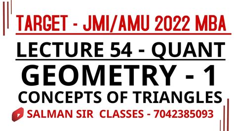 Geometry All The Concepts Of Triangles Jmi Mba Amu Mba