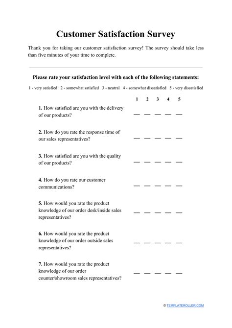 Customer Satisfaction Survey Template - Fill Out, Sign Online and ...