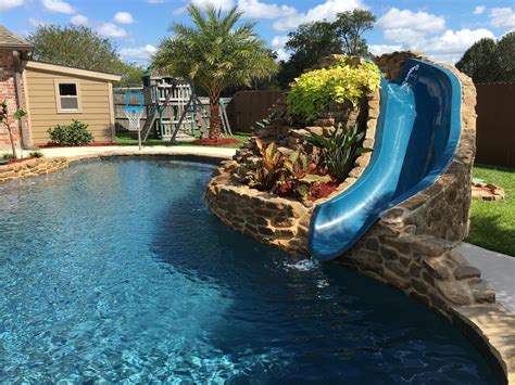 Fiberglass Pool Waterfall Slide & Custom Residential Water Slides at ...