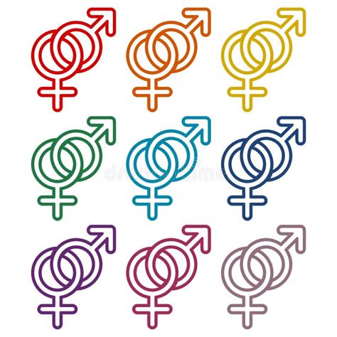 Male And Female Sex Symbol Set Stock Vector Illustration Of Cross