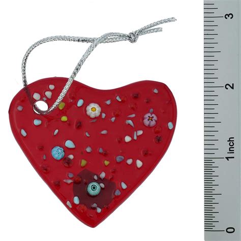 Christmas Tree Ornaments Murano Glass Heart Christmas Ornament Red