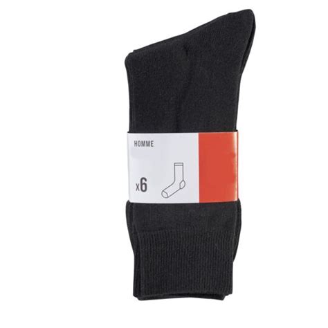 Mi Chaussettes Homme Noir Unie En Coton T Er Prix Le Lot De