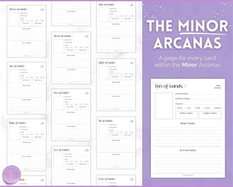 Tarot Planner 100 Pg Printable Tarot Journal Workbook Daily Card