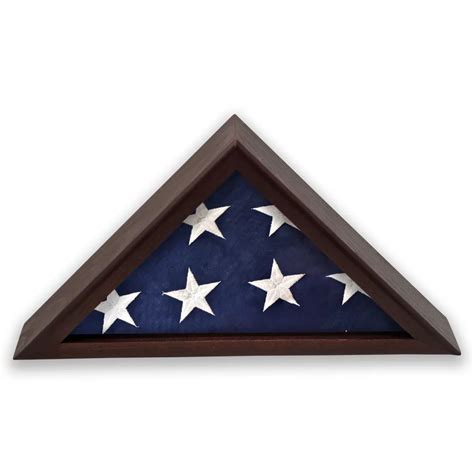 Flag Display Case Including X Folded Cotton American Interment Flag