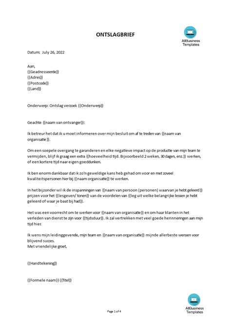 Officiele Ontslagbrief Voorbeeld Voorbeeldbrief 2019 Porn Sex Picture