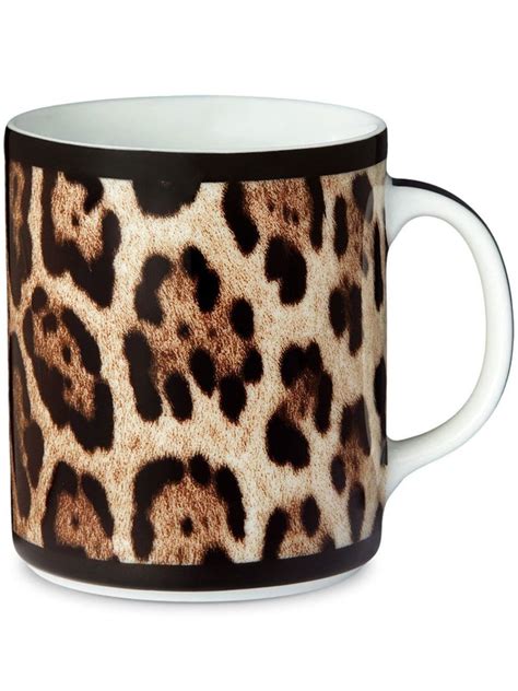 Dolce And Gabbana Leopard Print Porcelain Mug Farfetch