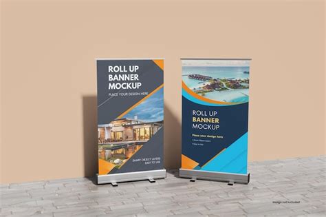 Premium PSD | Roll banner mockup